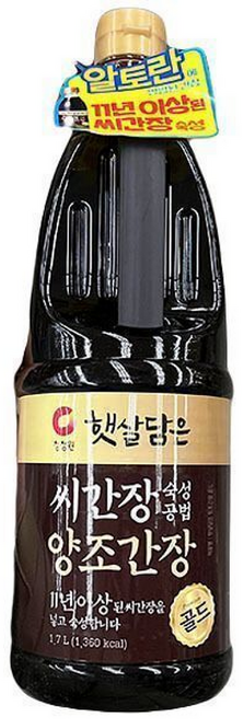 청정원 씨간장숙성 양조간장 골드, 1개, 1.7L