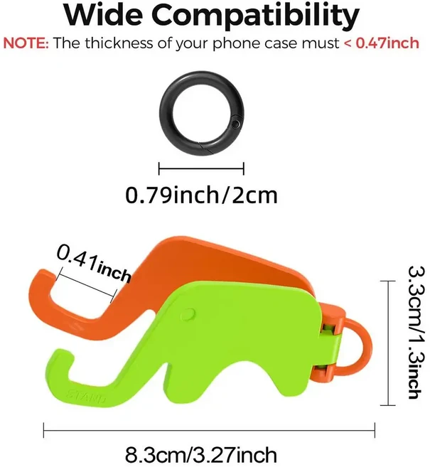 코끼리 키체인 폰 스탠드 접이식 휴대용 모바일 홀더 창의적인 동물 폰 거치대 집 여행 기숙사 책상 및 기, 02 A