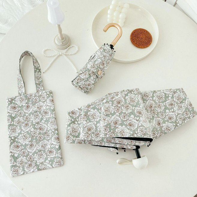 빅무드 UV차단 초경량 5단 플라워 암막 양산 겸용 우산 8K 양우산