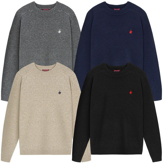 비버리힐즈폴로클럽 고급 소프트터치 라글란 라운드 니트 티셔츠 EPN7T85