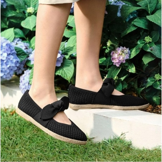 #해피데이#스케쳐스 여성용24년 리본디자인 초경량 로퍼슬립온