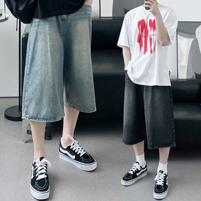 씬드 데일리 숏/롱 샌드 워싱 데님 버뮤다 반바지