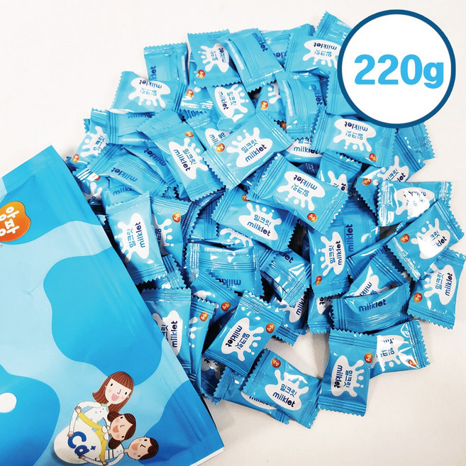 앙팡 밀크릿 440g 국산 우유사탕 밀크캔디 대략 200개입 아기사탕, 220g, 2개