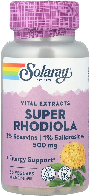솔라레이 Solaray Vital Extracts Super Rhodiola 500 mg 60 VegCaps, 1개 - 쿠팡