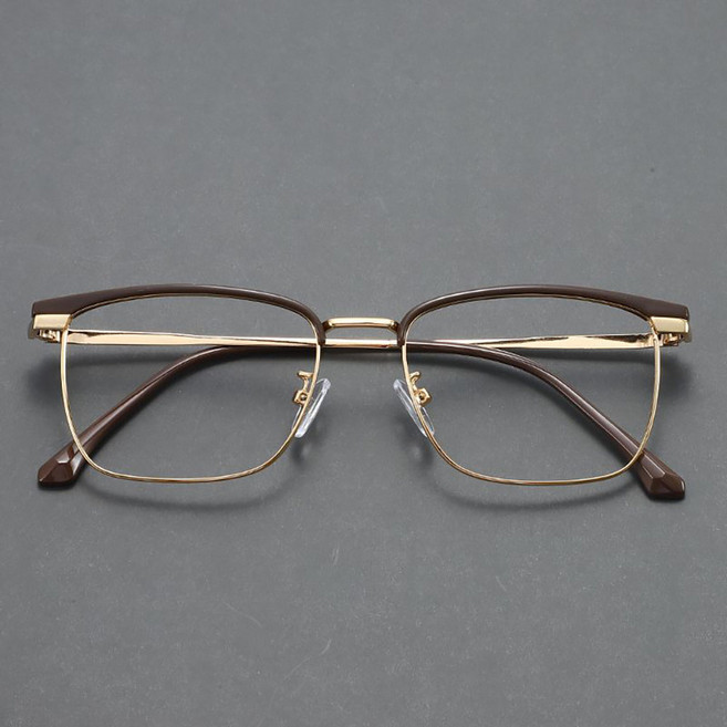 지고다그 남녀공용 반프레임 메탈 안경 사각 디자인 블루라이트 차단 ZXC45080