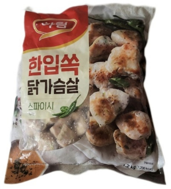 하림 한입쏙 닭가슴살 스파이시 1.2kg 2개, 4개