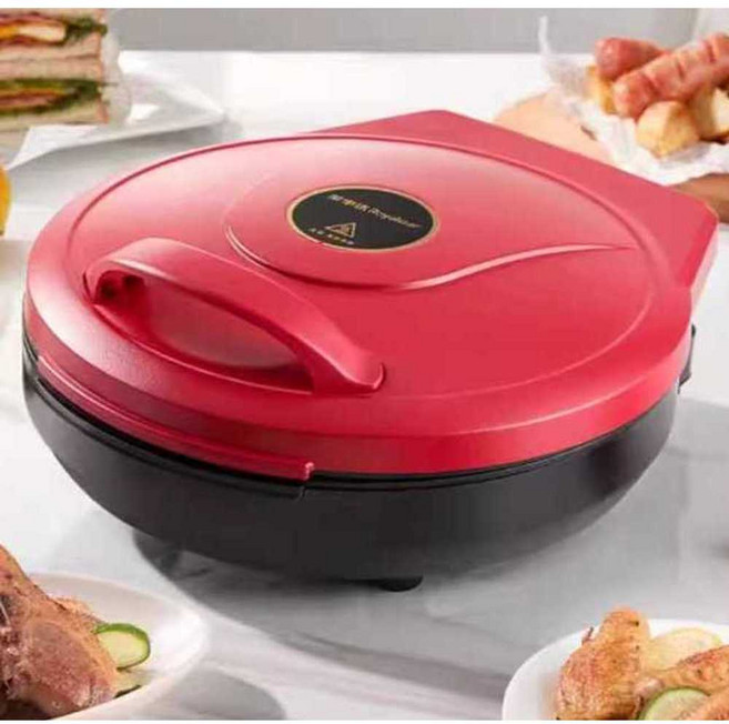 누룽지기계 전병 베이킹 누름판 만드는기계 그릴 구이, 두꺼운 31cm 1200W 레드