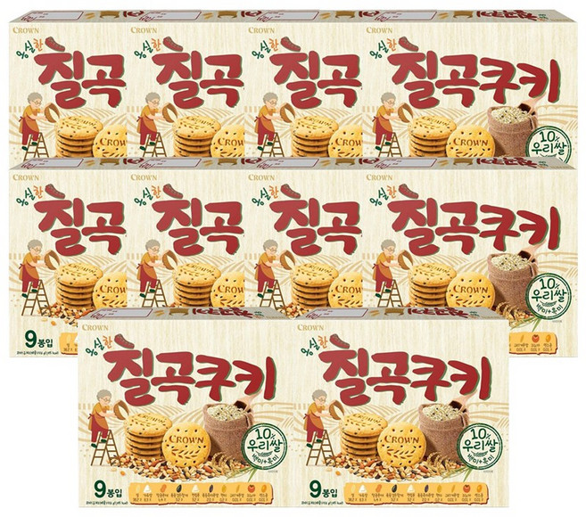 크라운 옹실한 칠곡쿠키 216g 오곡쿠키, 10개