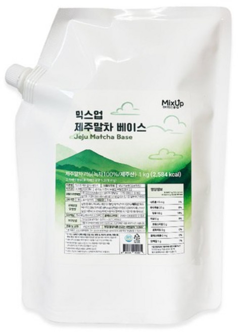 믹스업 제주 말차 베이스 1kg x 1개 말차라떼 말차원액 말차베이스 말차농축액