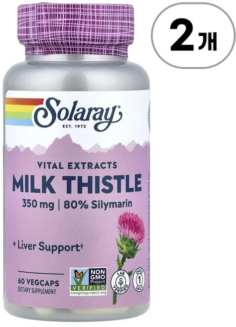 솔라레이 바이탈 엑스트랙트 밀크씨슬 Solaray Vital Extracts Milk Thistle 60정, 2개 - 쿠팡