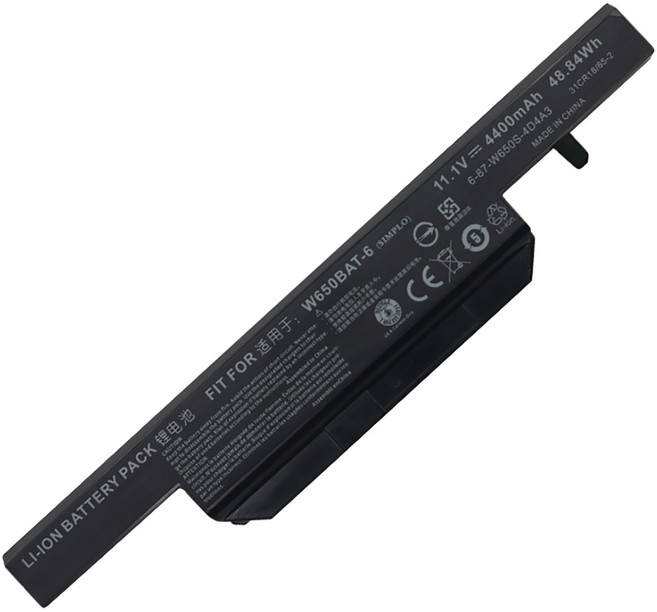 한성 CLEVO W650BAT-6 노트북 배터리 K610C K650D K570N K710C K590C-I3 G150S P54 XH57 6-87-W650-4E42, 1개