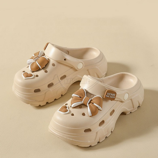 Krismile 키높이 샌들 여성 발 편한 슬리퍼 캐주얼 바캉스 비치화 통굽 슬립온 X2506J21