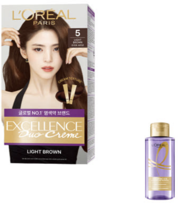 로레알파리 엑셀랑스 듀오 크림 염색약 48g, 4 브라운, 1개