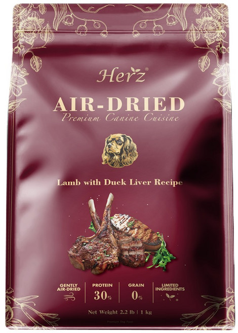 Herz 赫緻 美饌低溫風乾糧 454g 1kg 赫緻美饌 頂級鴨肝 軟片飼料, 1個, 效27/7月赫緻美饌嫩羊鴨肝454g(紅), 羊