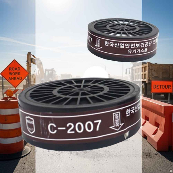 방독 필터 2급 재난안전 휴대용방독면 대피용마스크 화재용방독면 안전마스크, 낱개