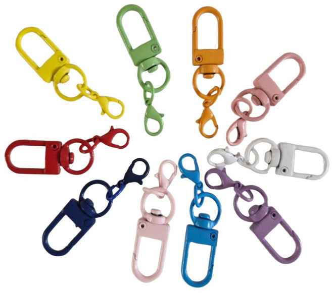 팡팡나래 컬러 군번줄 볼체인 D고리, 10개, D링 혼합