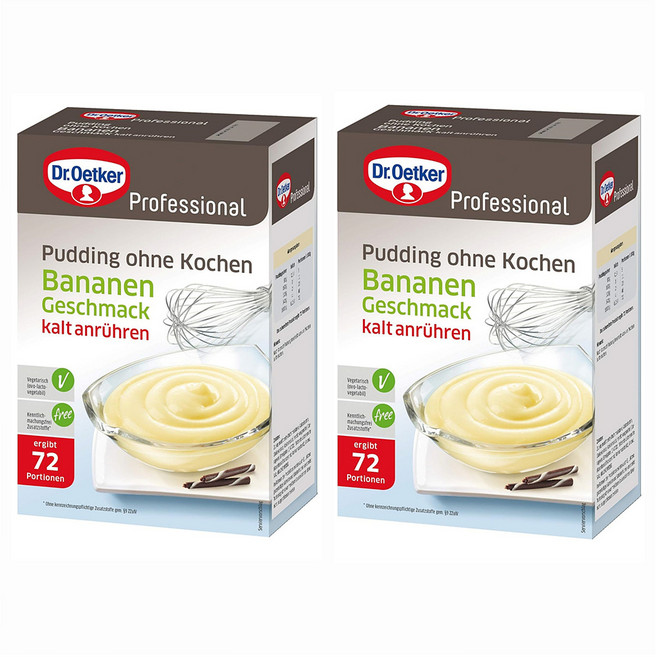 Dr.Oetker Professional 닥터오트커 NO쿠킹 푸딩 크림 파우더 바나나향, 2개, 1kg