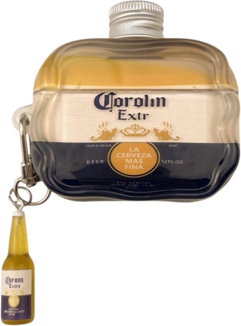 하이 리얼 보드카 보틀 케이스+키링세트, 1개, 옐로우, 에어팟프로3