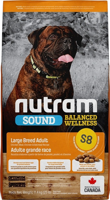 紐頓 Nutram S8 均衡健康系列 +蘋果 大型成犬 狗飼料, 11.4kg, 1個, 雞