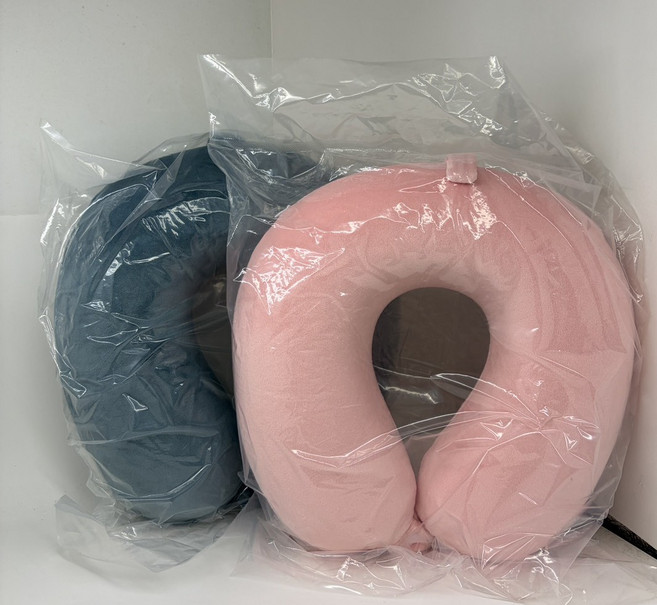 U型頸枕 舒適旅行頸枕 柔軟支撐 適合長途旅行, 灰藍