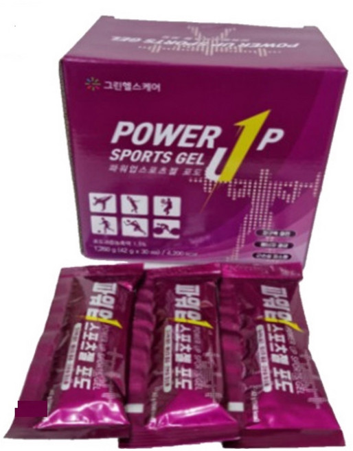 GHC 프리워크아웃 글루타민 류신 BCAA 파워업 스포츠젤 42g 30포 운동 한계극복 위한 히든카드(포도맛), 1.26kg, 1개