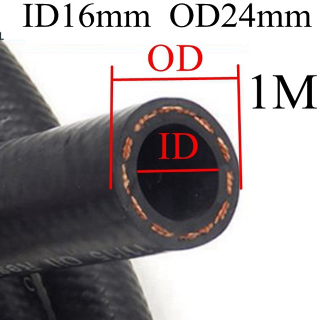 1M 또는 3M NBR 고무 자동차 연료 호스 연료 파이프 라인 호스 이송용 3mm 4mm 5mm 6mm 8mm 10mm 12mm 14mm, [16] ID16 x OD24  1M