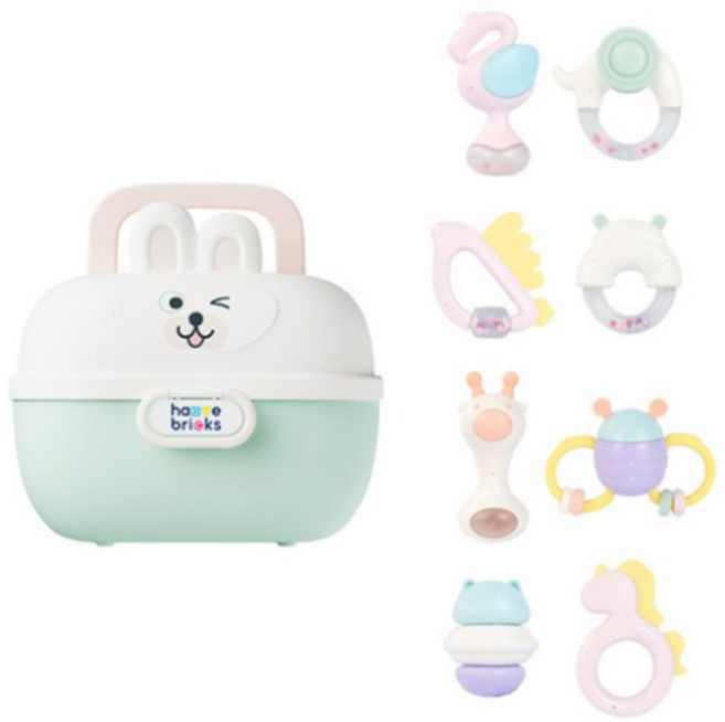 하베브릭스 잼잼이 딸랑이 8종 + 보관함 세트, COLOR MIX (컬러믹스), 6세트