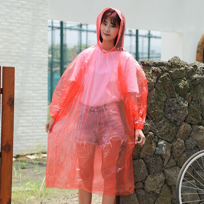 成人加厚一次性長版雨衣 透明材質 騎行防雨 釣魚戶外 防風設計 鬆緊袖口