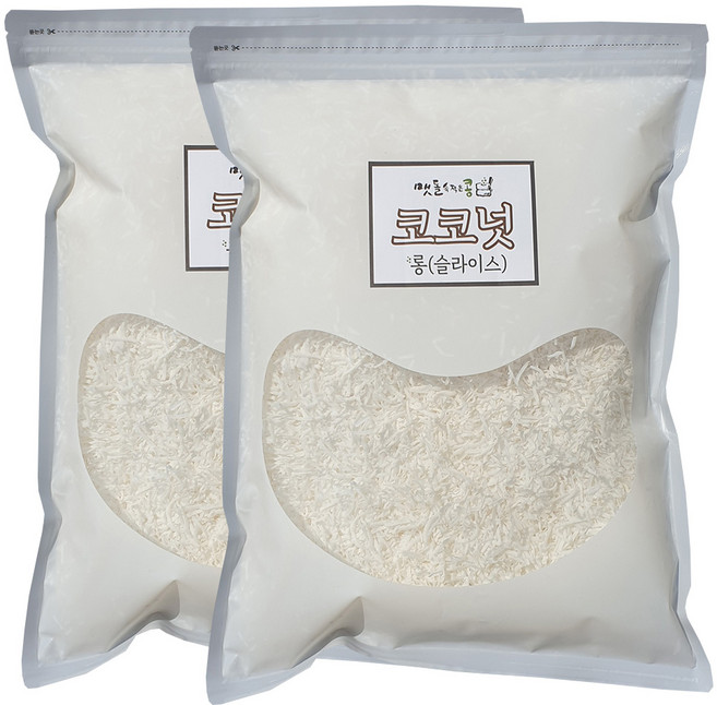 주원물산 코코넛롱 슬라이스, 1kg, 2개