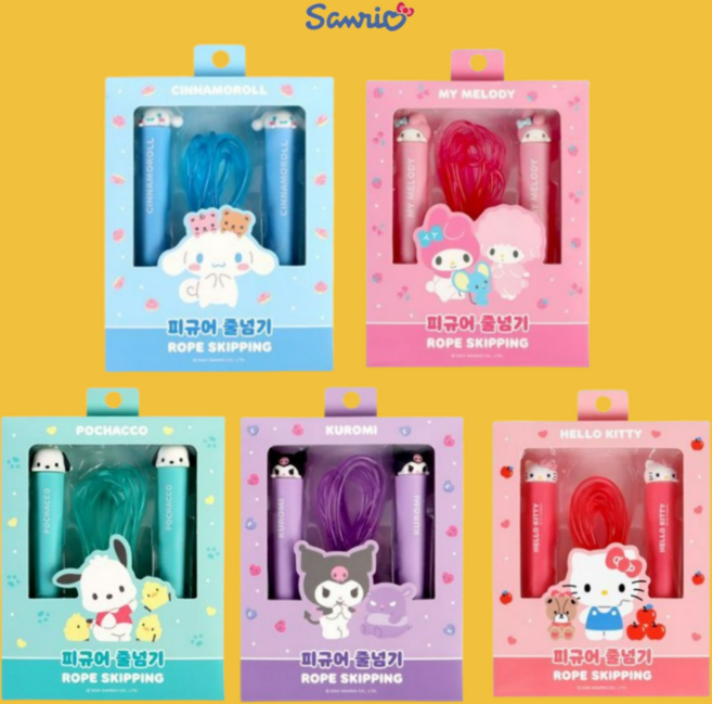 산리오 캐릭터 피규어 줄넘기 어린이 점프로프, 2개, 마이멜로디