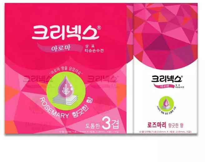 크리넥스 아로마 티슈손수건 10매(3겹) x6개입 행키 휴대용, 6박스, 10개입