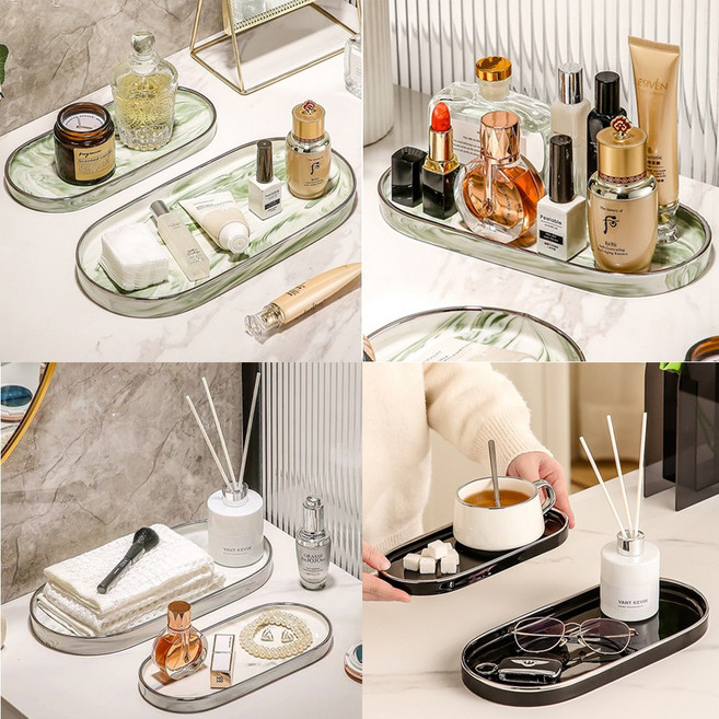 고급 대리석 세라믹 쟁반 마블 욕실 화장대 인테리어 트레이, 화이트