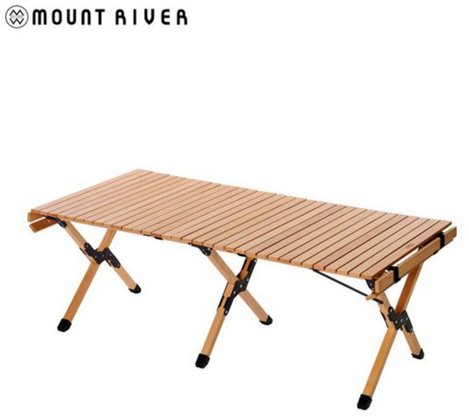 [마운트리버] T010 매직 우드롤테이블1200 우드 프레임/ 감성용품 접이식테이블
