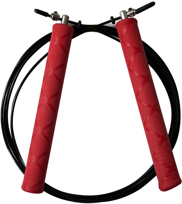 프리미엄 벨벳 와이어 줄넘기 더블 베어링 초고속 회전 선수용 줄조절 스피드 더블언더, 레드, 1개