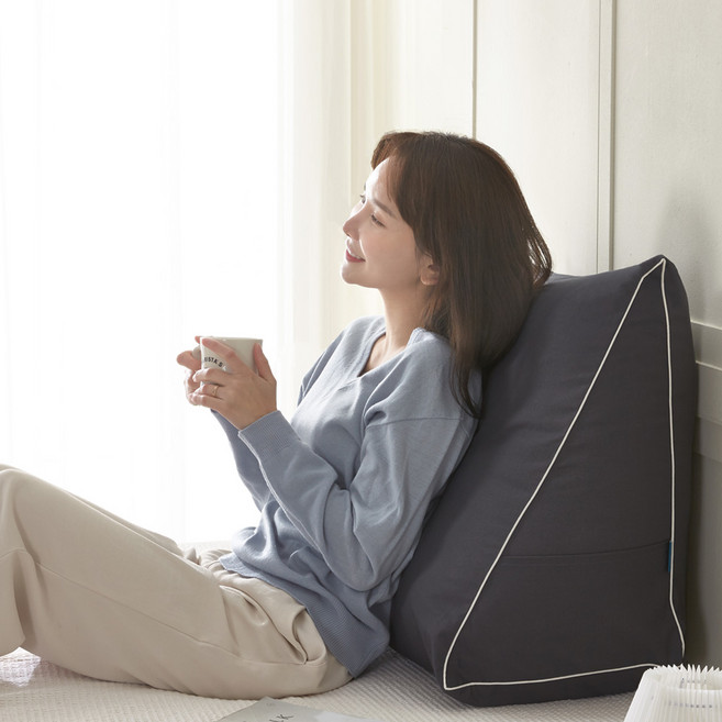 킹리치 등받이쿠션 허리쿠션 침대 쇼파 등받이쿠션 허리받침쿠션 등쿠션 소형 대형, 차콜