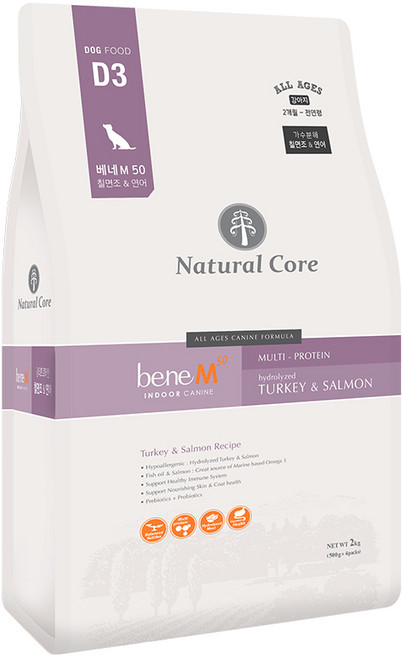 네츄럴코어 홀리스틱 베네 M50 칠면조&연어 작은입자, 혼합맛, 5kg, 1개