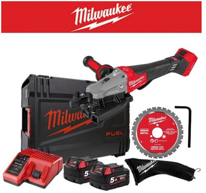 [밀워키]18V5.0A충전철근커터M18FRBCO32-502X배터리2개, 선불택배