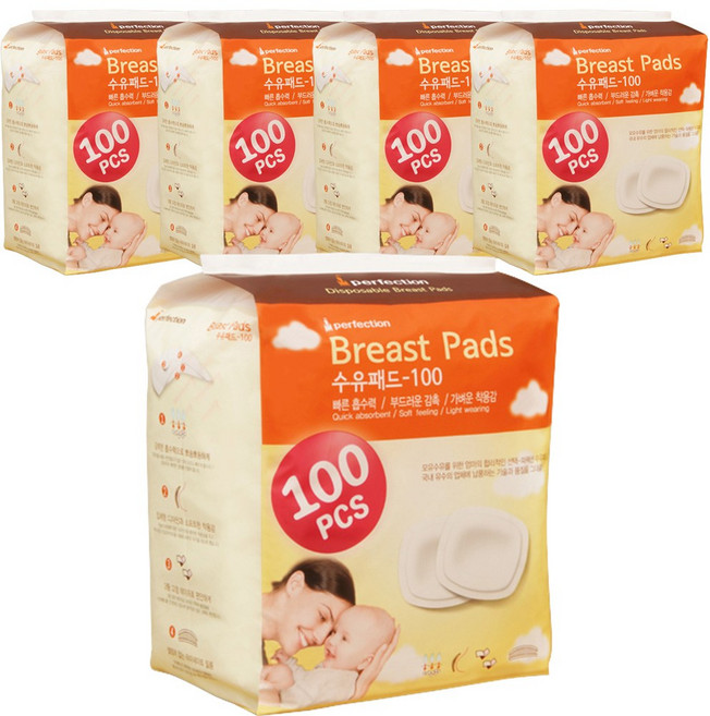 퍼펙션 일회용 수유패드, 100개입, 5개