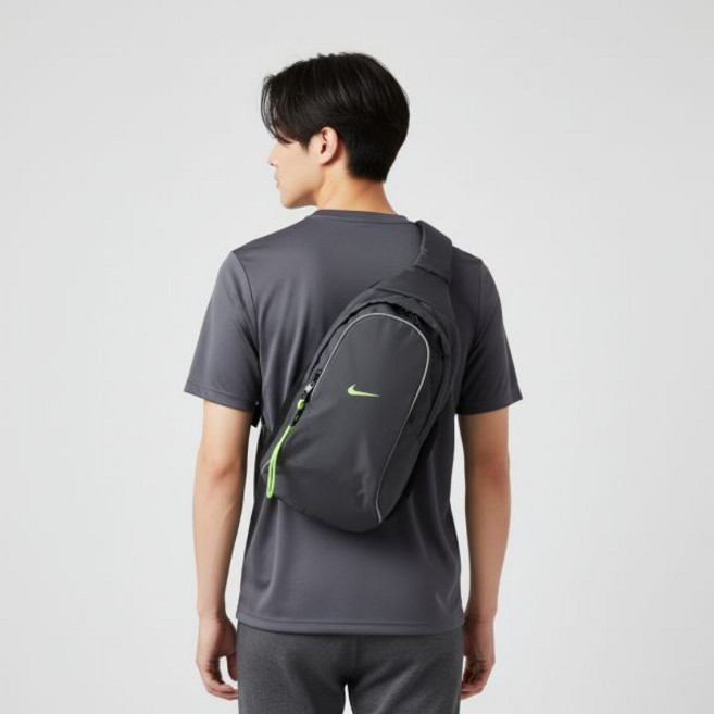 나이키 25 스포츠웨어 의류 에센셜 슬링백 DJ9796 060, 단일사이즈, Anthracite/Smoke Grey/Volt