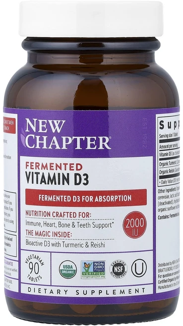 뉴쳅터 발효 비타민D3 2000IU 베지 정제 90정, 4개 - 쿠팡