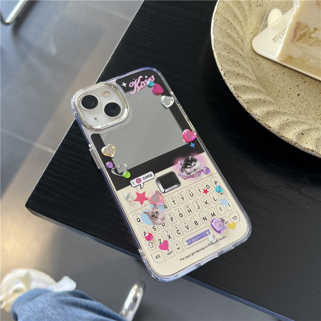 언피넛 미러 쿼티 자판 스티커 아이폰 케이스