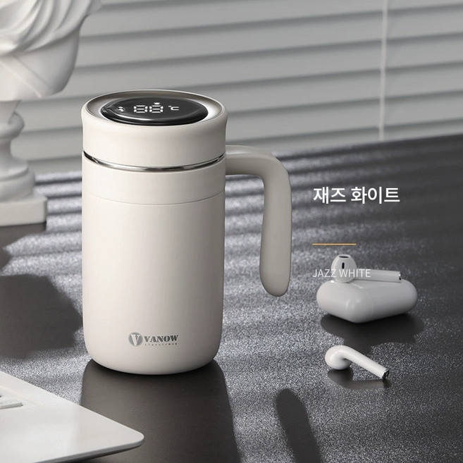 영국 스마트 실버 텀블러 남자 999 실버 내피 고급 대용량 사무실 티컵, 색깔3, 480Ml, 1개