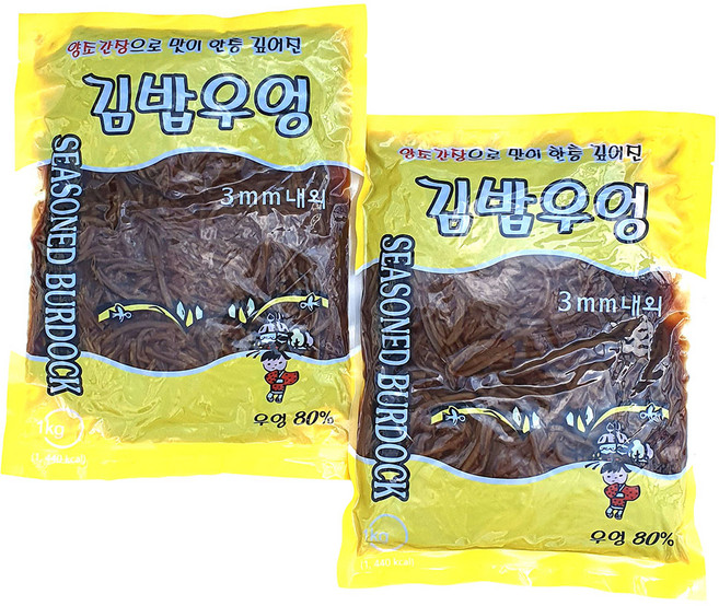 새마원 원효 우엉조림 김밥우엉 3mm 업소용, 1kg, 2개