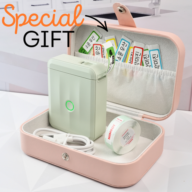 님봇 Niimbot D110M (2세대) 네임스티커 라벨프린터, 화이트14x40, 1개, D110M그린