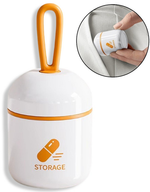 아유넬 휴대용 미니 약통 케이스, 1개, 옐로우