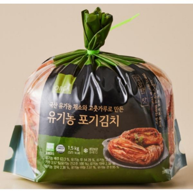 올가 국산 유기농 채소와 고춧가루로 만든 유기농 포기김치, 1.5kg, 1개
