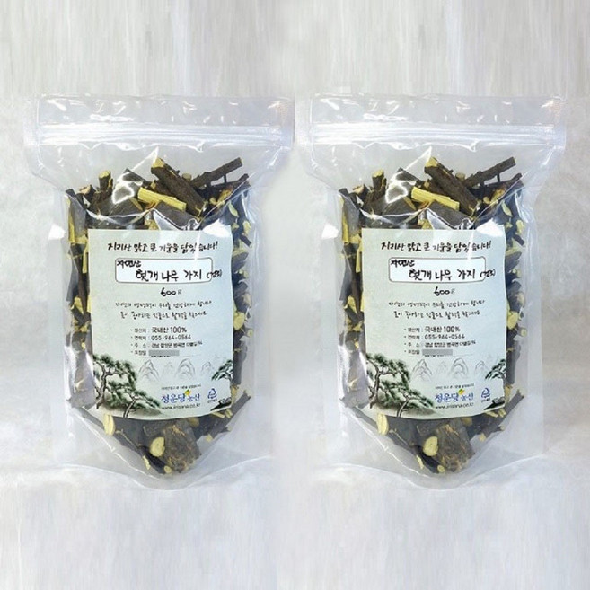 청운당농산 지리산 자연산 헛개나무 가지 헛개 열매, 2개, 헛개나무가지 600g