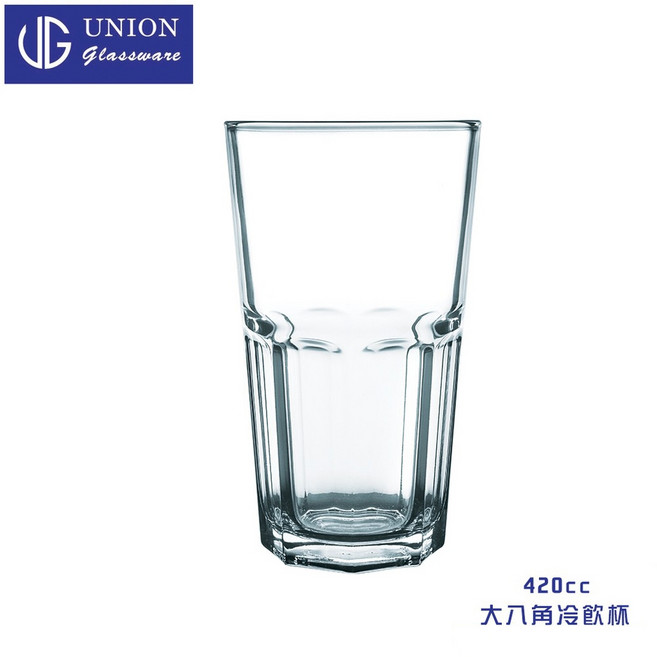 UNION 八角冷飲杯 420ml 玻璃杯, 1個