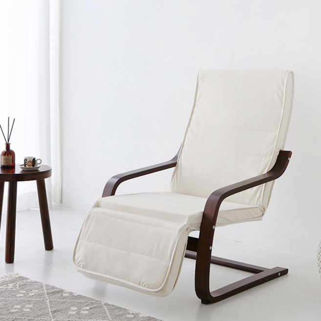 마켓비 BENWOOD 레그레스트 안락의자 YC02A, 브라운 + 아이보리