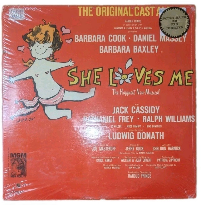 (수입 LP) She Loves Me Original Cast Album 2 LP set MGM E 4118OC2 Jack Cassidy Sealed